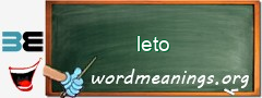 WordMeaning blackboard for leto